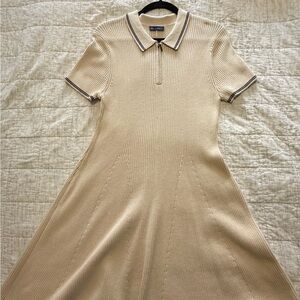 GAP Tan Ribbed Polo Dress